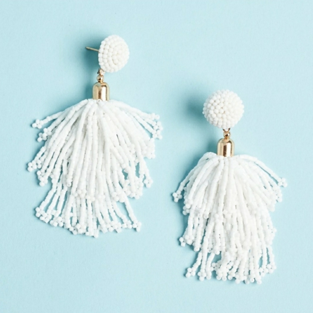 Panacea Beaded Tassel Earings NWT